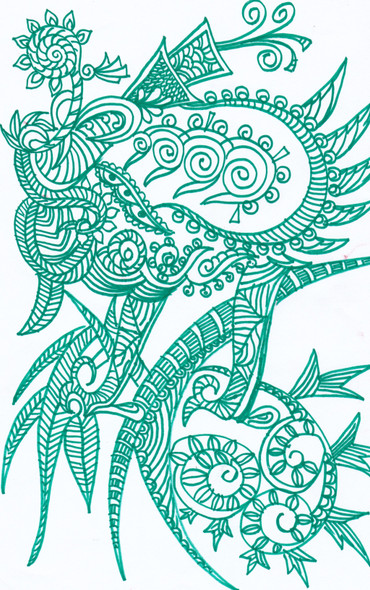 Zentangle Art (ART_2475_18583) - Handpainted Art Painting - 8in X 11in