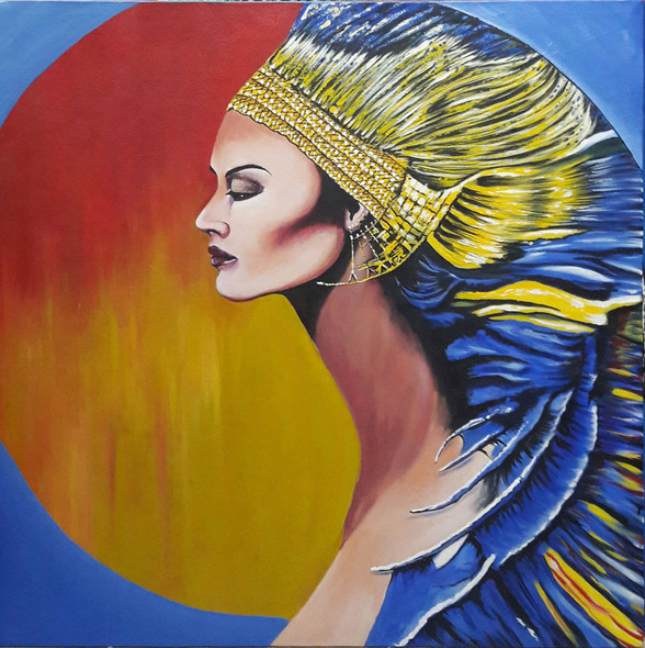 Spectrum (ART_1806_14650) - Handpainted Art Painting - 36in X 36in