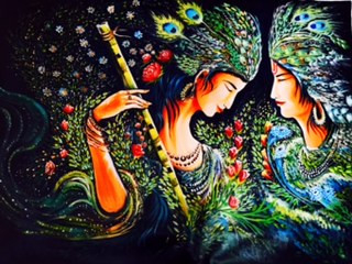 Companion (ART_2580_19023) - Handpainted Art Painting - 45in X 33in