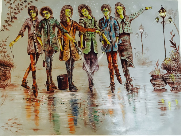 The casuals2 (ART_2580_19018) - Handpainted Art Painting - 45in X 33in