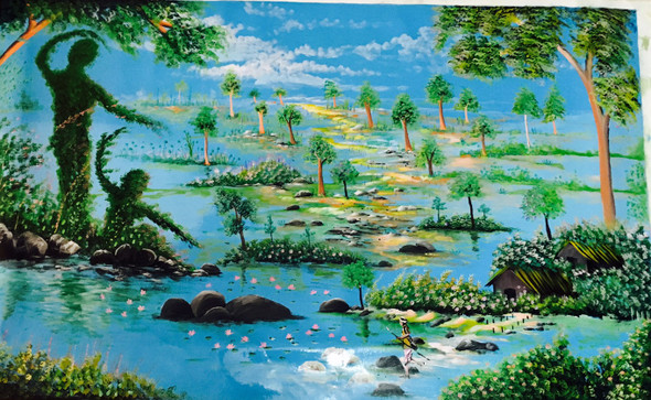 The living garden (ART_2580_19015) - Handpainted Art Painting - 54in X 33in