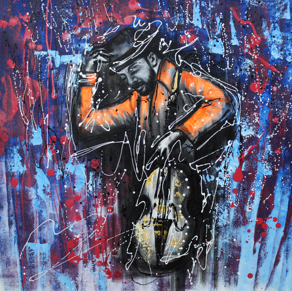 Musical Art 04 (ART_1522_19972) - Handpainted Art Painting - 24in X 24in