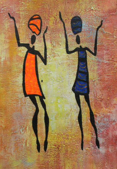 African Art 20 (ART_1522_21724) - Handpainted Art Painting - 12in X 18in