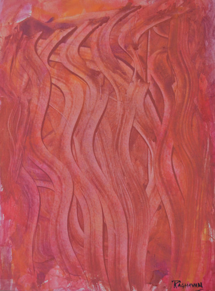 Agni: Fire (ART_2914_20666) - Handpainted Art Painting - 12in X 17in