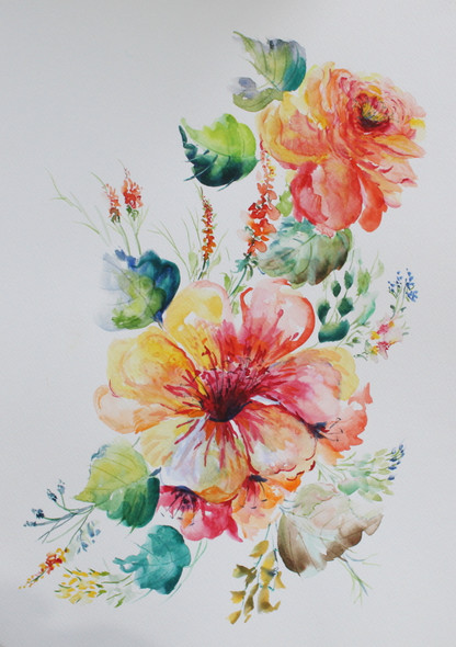 Soothing Flower (ART_3736_24452) - Handpainted Art Painting - 12in X 16in