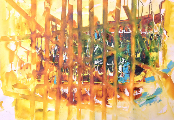 Abstract art 00ACH01 24x36inches (ART_1522_6856) - Handpainted Art Painting - 36in X 24in