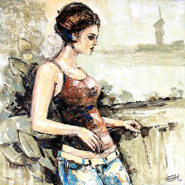 The Song Of Sunday (ART_2571_21310) - Handpainted Art Painting - 18in X 18in