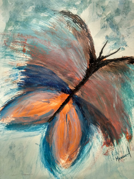 Modern Fly! (ART_4050_25275) - Handpainted Art Painting - 7in X 11in
