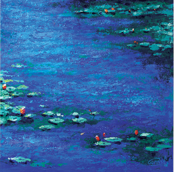 Walking On Water- Christian Painting (ART_2571_20517) - Handpainted Art Painting - 18in X 18in
