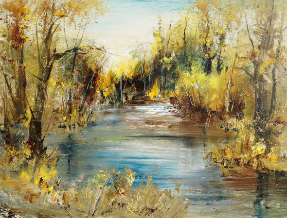 Lake In The Forest (PRT_156) - Canvas Art Print - 26in X 20in