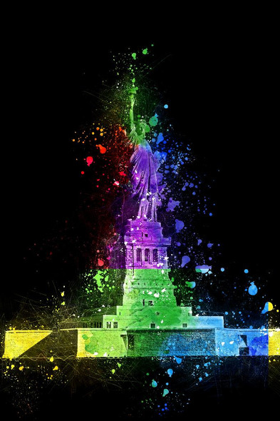 Colours Of Statue Of Liberty (PRT_183) - Canvas Art Print - 21in X 32in