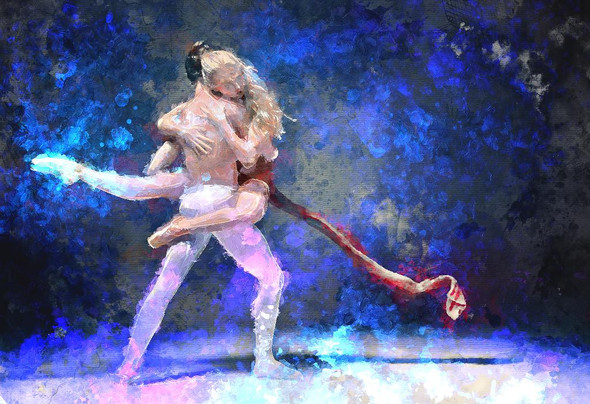 Ballet Couple (PRT_374) - Canvas Art Print - 28in X 19in