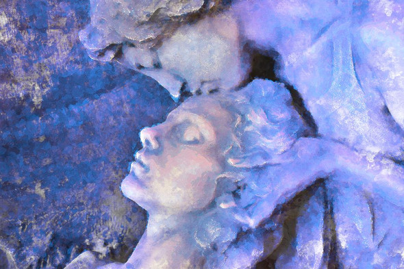 Angel Couple (PRT_393) - Canvas Art Print - 32in X 21in