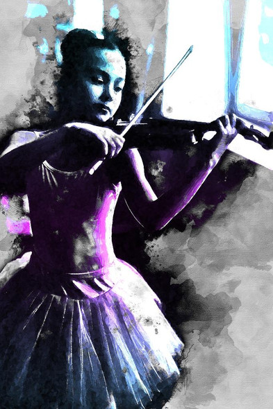 Ballet And Music (PRT_395) - Canvas Art Print - 21in X 32in