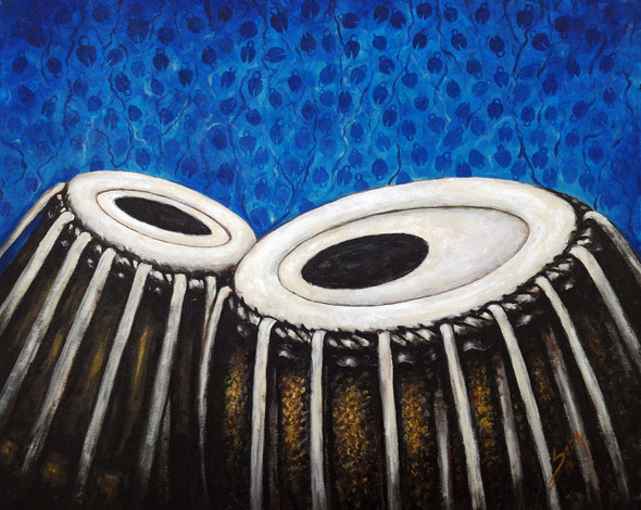 The Drums (ART_464_27529) - Handpainted Art Painting - 28in X 22in