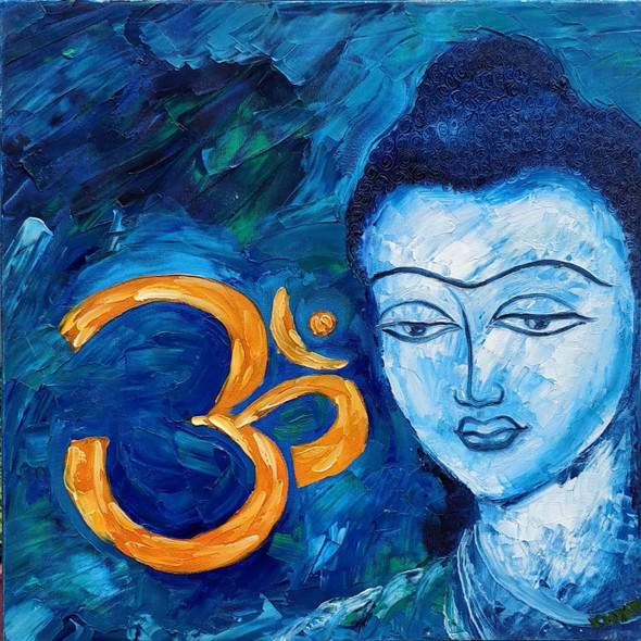 Om (ART_4550_27573) - Handpainted Art Painting - 18in X 18in