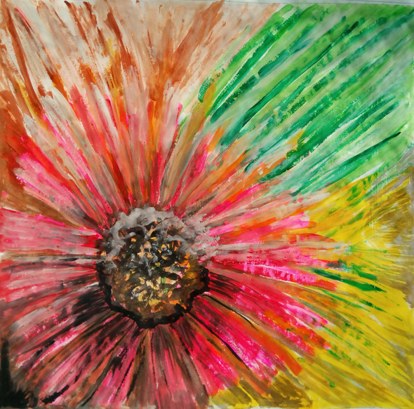 Flower (ART_3984_27063) - Handpainted Art Painting - 19in X 19in