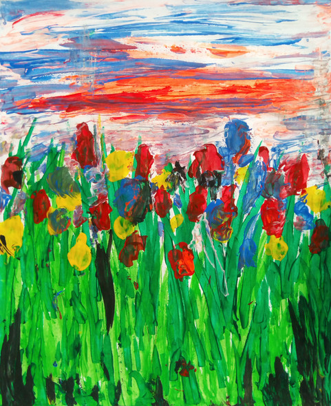 Flowers (ART_3984_27062) - Handpainted Art Painting - 12in X 16in