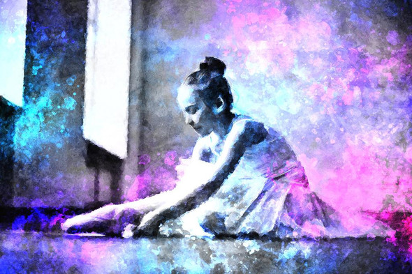 Little Ballerina (PRT_440) - Canvas Art Print - 32in X 21in