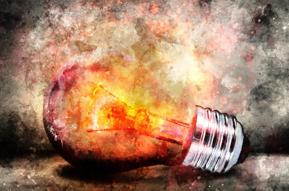 Light Bulb (PRT_506) - Canvas Art Print - 32in X 21in