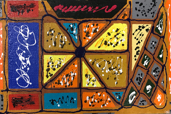 Slices (ART_4166_28087) - Handpainted Art Painting - 30in X 20in