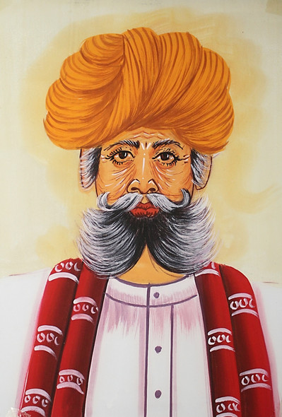 Rajasthani Banna (ART_2251_17729) - Handpainted Art Painting - 6in X 8in