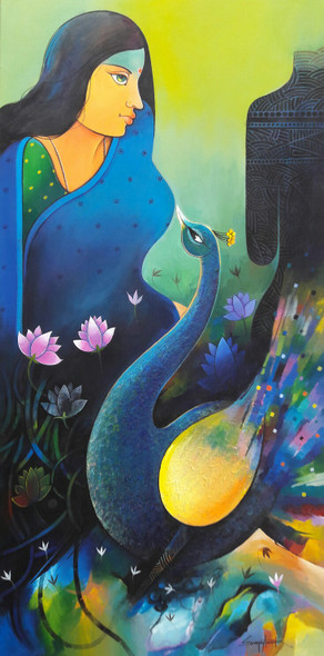 Be Happy (ART_3298_29132) - Handpainted Art Painting - 24in X 48in