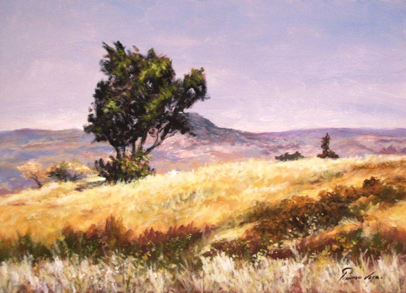 October Grass by Primo Vega (ART_4916_29189) - Handpainted Art Painting - 28in X 20in