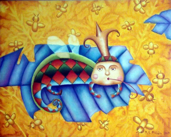 Flying Dragon by Ricardo Salazar (ART_4916_29388) - Handpainted Art Painting - 20in X 16in