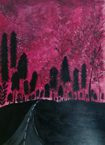 Long drives (ART_3014_21533) - Handpainted Art Painting - 11in X 16in