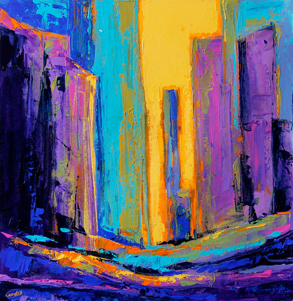 Beautiful Dawn Grand Canyon (ART_2571_32774) - Handpainted Art Painting - 18in X 18in