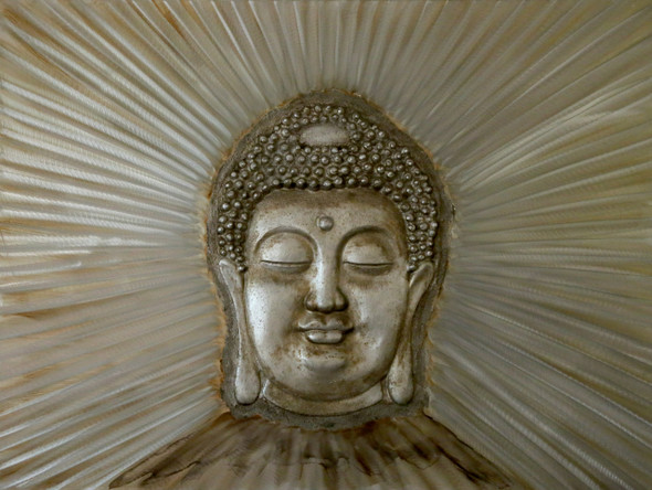 Buddha's Radiance - AmitƒÅbha. (ART_5777_33624) - Handpainted Art Painting - 48in X 36in (Framed)