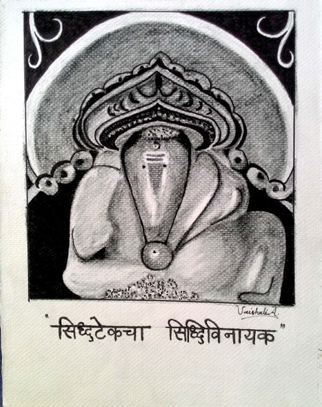 Ashtavinayak Ganesha Siddhivinayak (ART_5172_33984) - Handpainted Art Painting - 8in X 12in