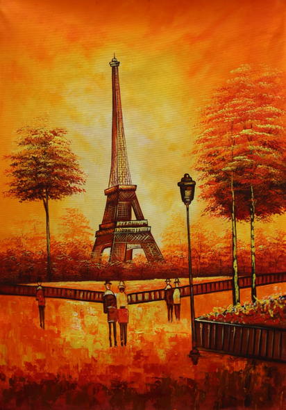 Scene of Paris-1 (ART_3319_34360) - Handpainted Art Painting - 24in X 36in