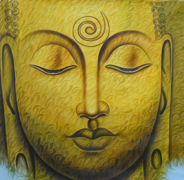 Lord Buddha-2 (ART_3319_31636) - Handpainted Art Painting - 30in X 30in