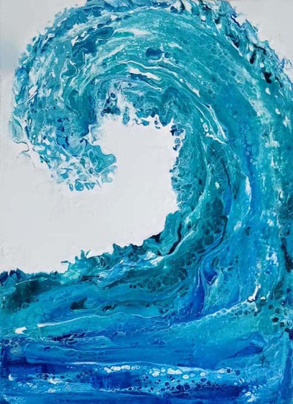 The wave (ART_5949_34697) - Handpainted Art Painting - 16in X 20in