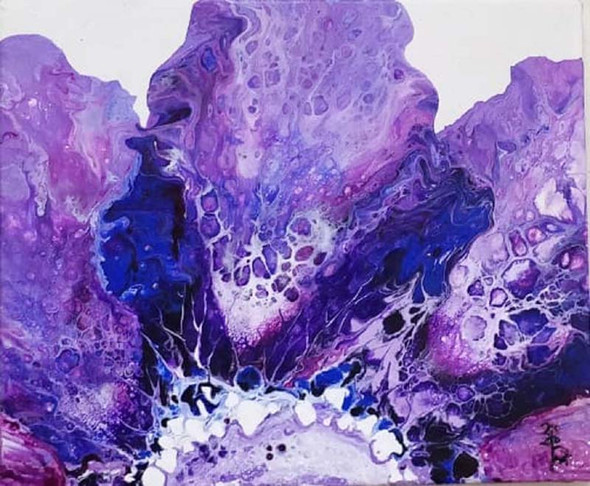 BLOOM 3 (ART_5949_34470) - Handpainted Art Painting - 12in X 12in