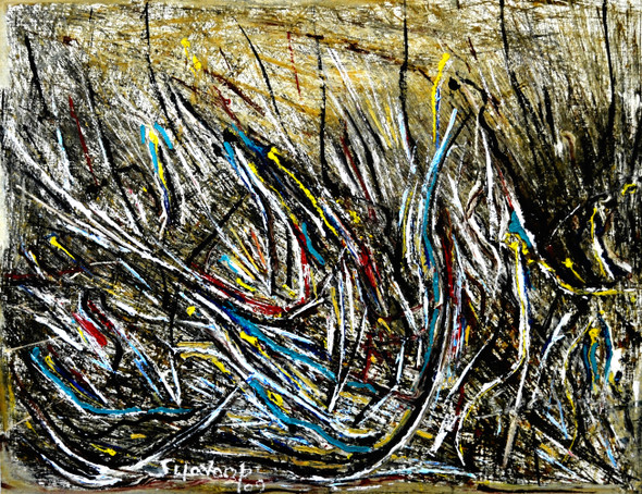 NEW ABSTRACT-3 (ART_6175_35602) - Handpainted Art Painting - 35in X 41in