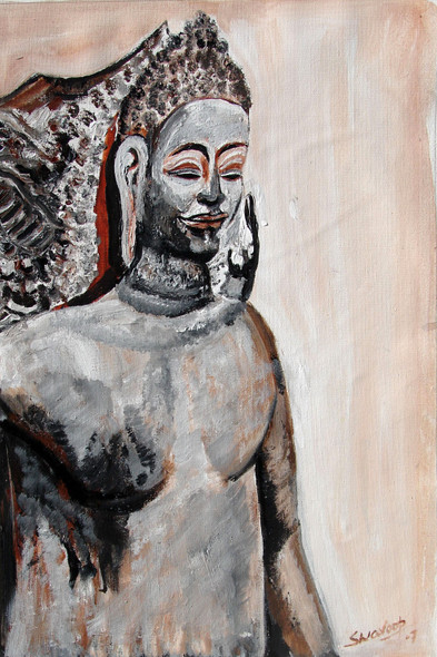 INDIAN HERITAGE-5 (ART_6175_35661) - Handpainted Art Painting - 16in X 24in