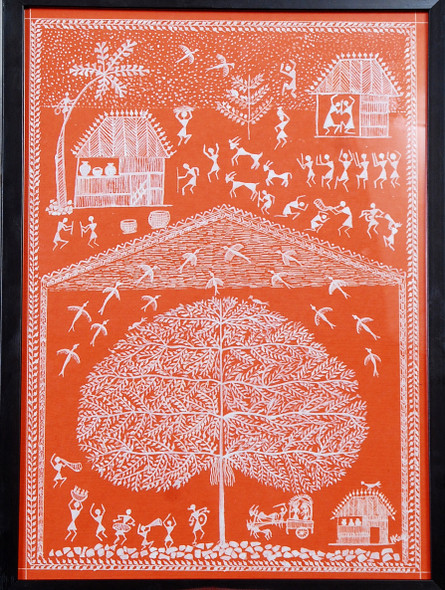 WARLI  ARTS (ART_2050_17483) - Handpainted Art Painting - 11in X 15in