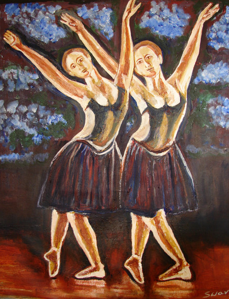 U.S.BALLET DANCE-6 (ART_6175_36100) - Handpainted Art Painting - 25in X 30in