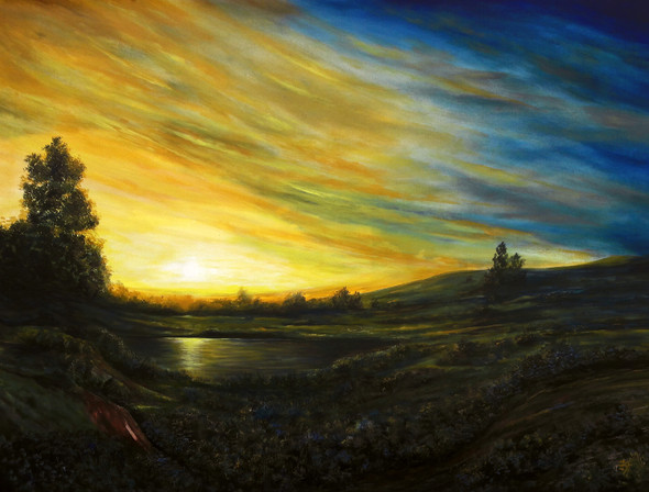 Natural Moments (ART_464_36051) - Handpainted Art Painting - 46in X 34in