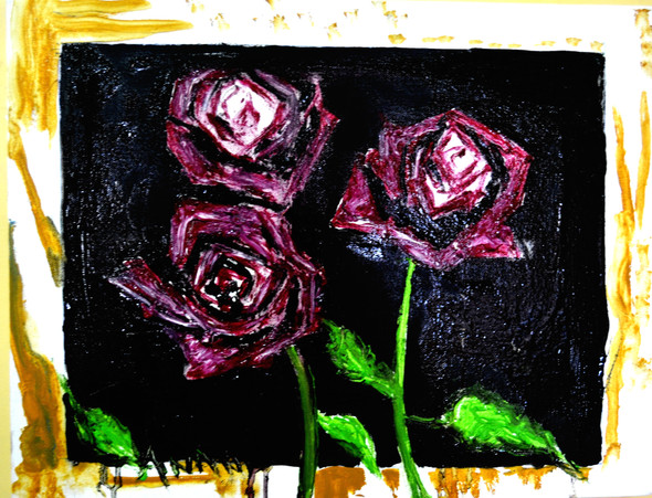 FLOWER STUDY-5 (ART_6175_36431) - Handpainted Art Painting - 18in X 14in