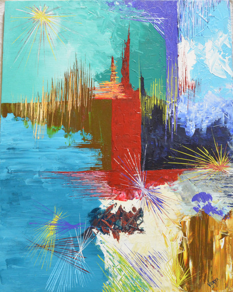 Emerged (ART_6624_38146) - Handpainted Art Painting - 24in X 19in