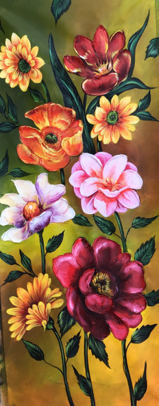 Flower painting  (ART_6706_39219) - Handpainted Art Painting - 18in X 48in