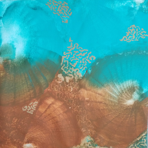 Planktonic Pyramid (ART_6549_37841) - Handpainted Art Painting - 22in X 21in