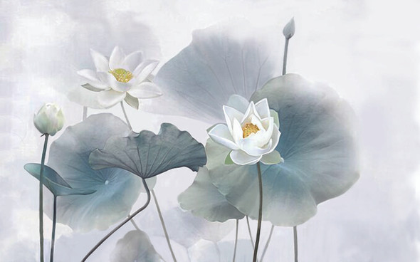 White Lotus (PRT_1256) - Canvas Art Print - 45in X 28in