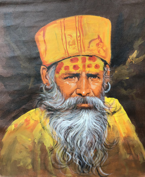Face painting (ART_6706_40547) - Handpainted Art Painting - 18in X 24in