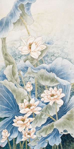 White Lotus (PRT_1323) - Canvas Art Print - 15in X 30in