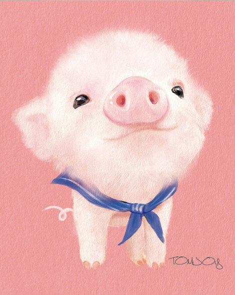 Funny Piglet (PRT_1355) - Canvas Art Print - 28in X 35in